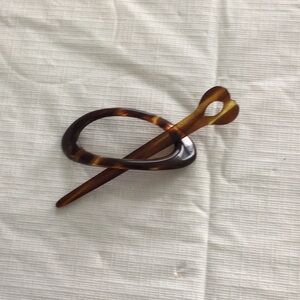 Vintage Tortoise Hair Slide Pin color Brown